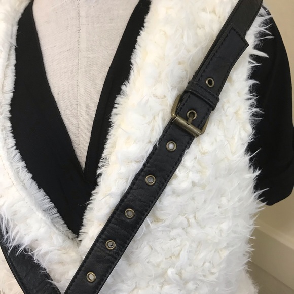 Boho Vegan Leather Mini Belt Bag Fanny Black - Picture 6 of 9